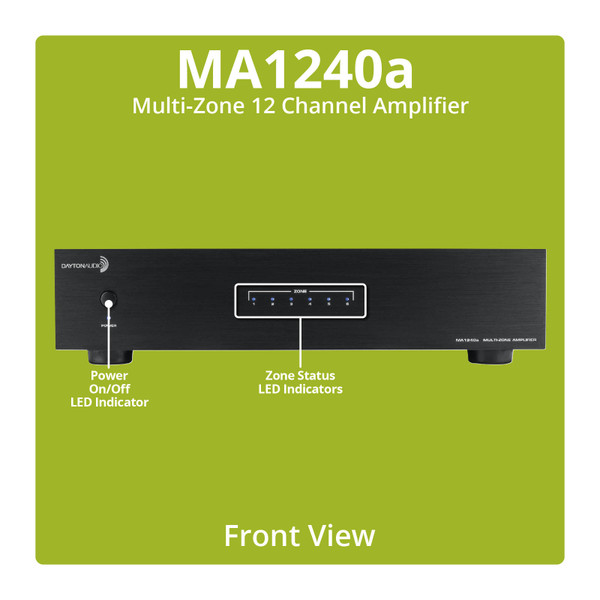 Alternate view 1 for Dayton Audio MA1240a Multi-Zone 12 Channel Amplifier 300-815